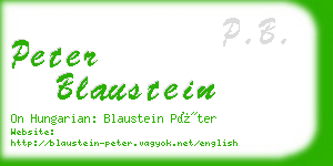 peter blaustein business card